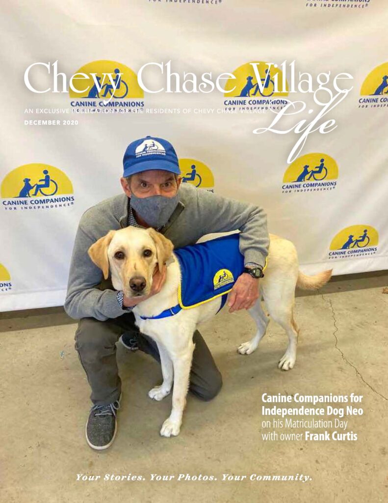 Man wearing mask with service dog