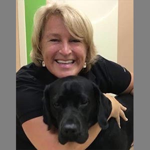 Gretchen Loughran and black lab