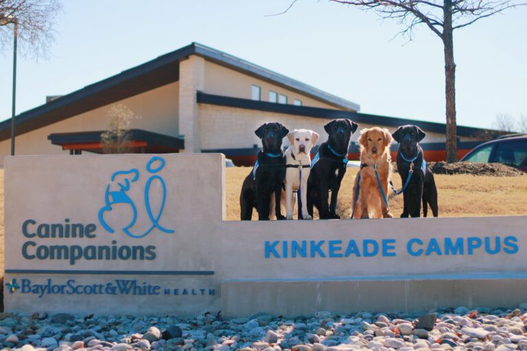 Canine Companions at Baylor Scott & White Health - Kinkeade Campus sign with logo