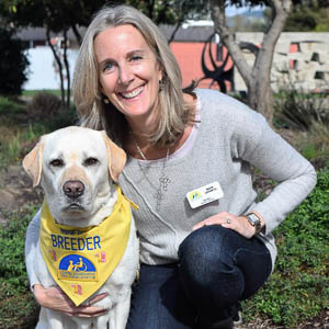 Karen Cervantes and yellow lab