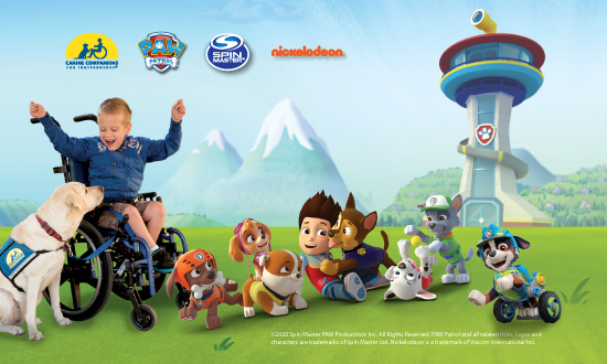 PawPatrol character with Canine Companions skilled companion team