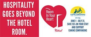 Red roof logo, Canine companions logo room inyour heart campign