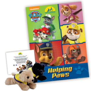 Paw patrol coloring book and plush puppy